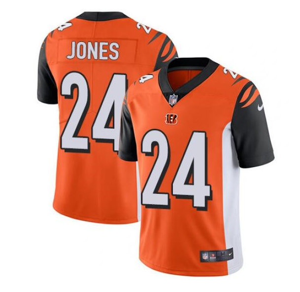 Men's Cincinnati Bengals #24 Adam Jones Orange Vapor Untouchable Limited Stitched Jersey Men's Cincinnati Bengals #24 Adam Jones Orange Vapor Untouchable Limited Stitched Jersey